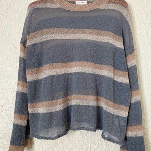 Luca and Grae Knit Top - Blue and Tan / Size M